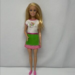Barbie Doll with Pink and Green Dress